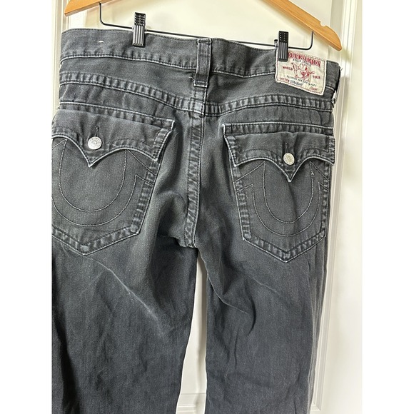 True Religion Jeans Mens 36 Black Straight Leg Denim Five Pocket Classic Style - Picture 3 of 7